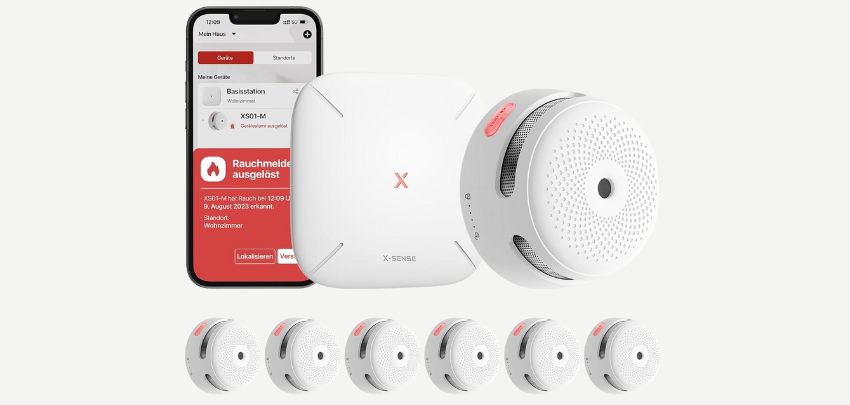6x X-Sense Smart Rauchmelder XS01-M für 95€ - mit SBS50 Basisstation, TÜV-zertifiziert, Funkrauchmelder mit WLAN