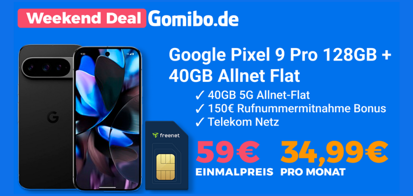 Letzte Chance! 🤩 Google Pixel 9 Pro im 40GB Telekom-Tarif für 34,99€ mtl. 📱