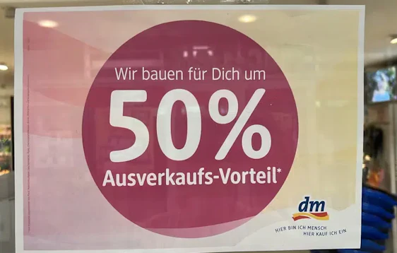 50 % auf das ganze DM Sortiment ( Berlin-Neukölln)