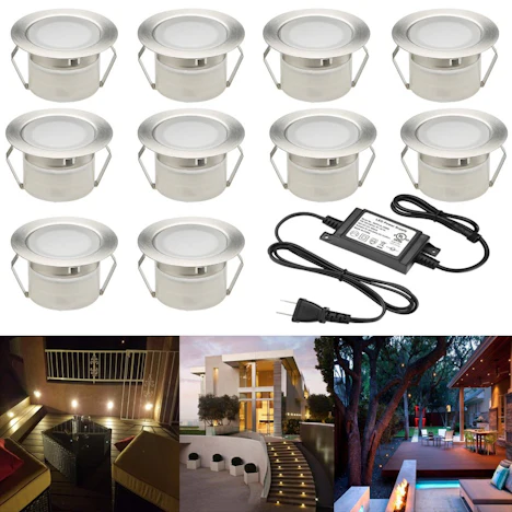10pcs Außenterrasse LED-Plattform Treppenstufe Schienenleuchten Wasserdichte Yard Garten-Bahn Patio-Landschaftslampe