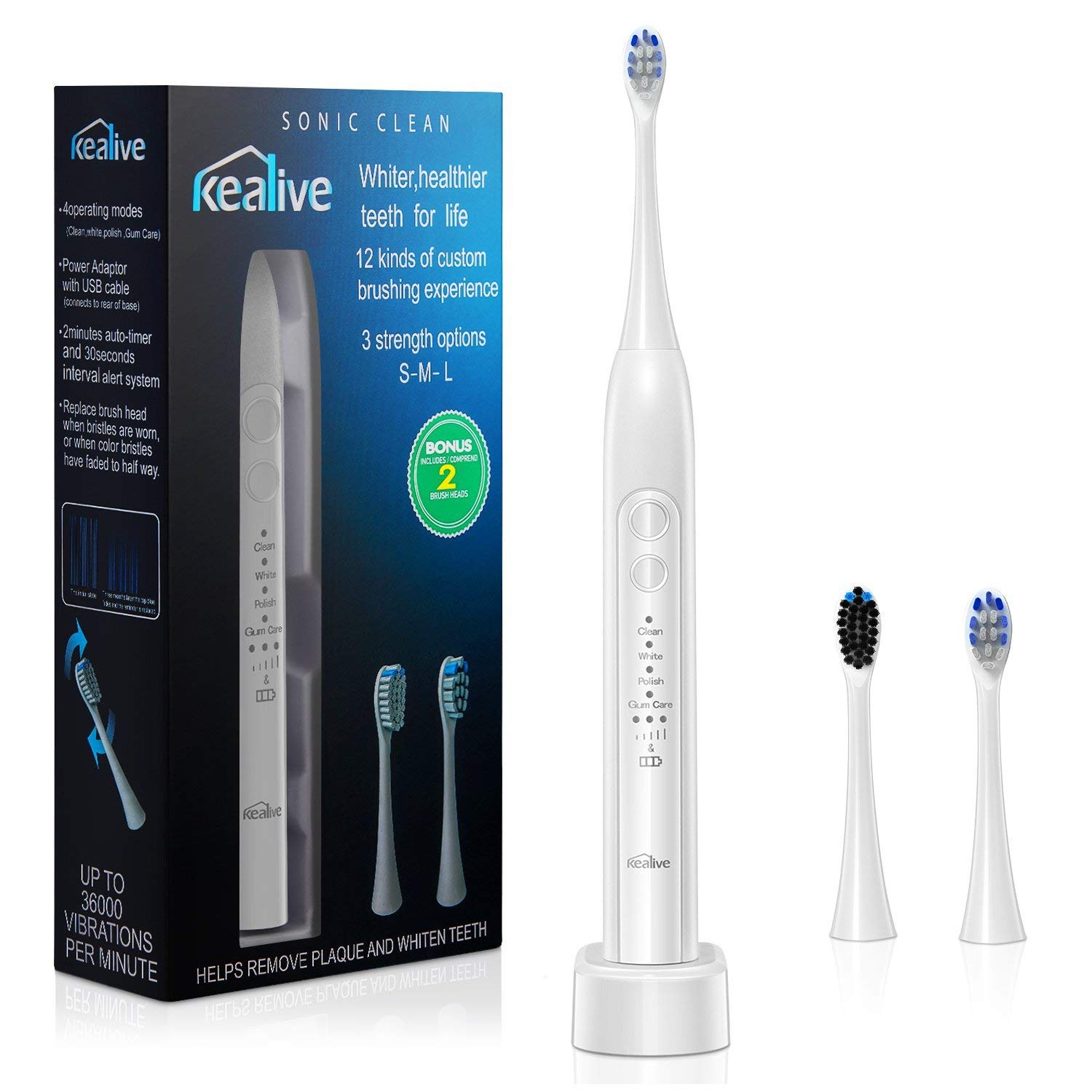 Elektrische Zahnbürste Intelligenter Timer 4 Optionalen Bürstenmodi für 19,99€ 