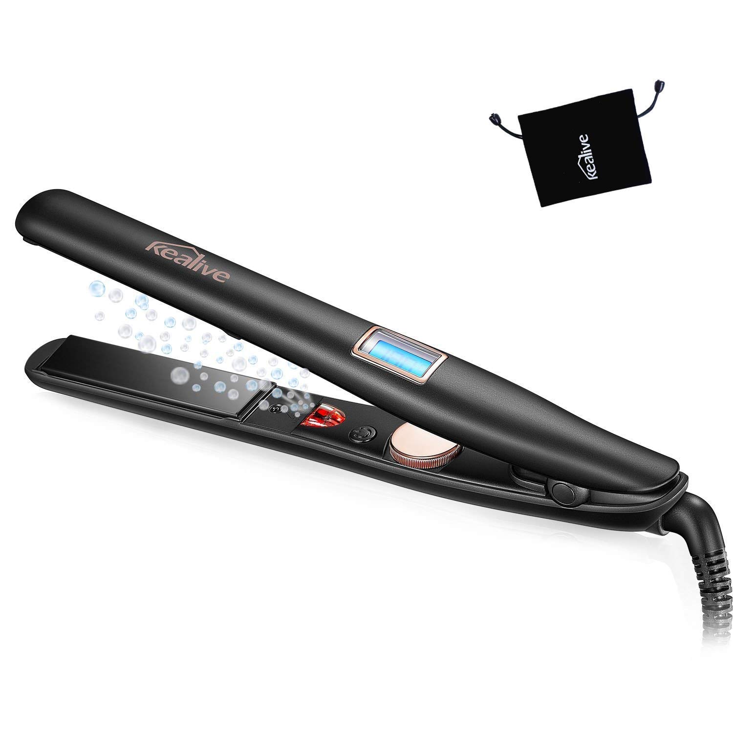 Haarglätter Temperatur Einstellbar 130-230 C mit LCD-Display für 17,99€ 