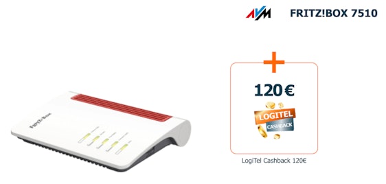120€ LogiTel-Cashback 🤩 Congstar Zuhause 100 mit Fritz!BOX 7510 Unbegrenztes Surfen für 33€ mtl.