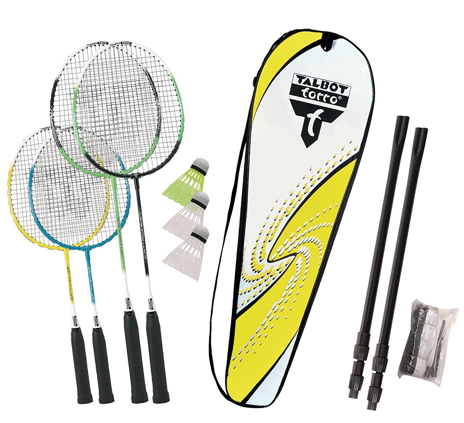 Talbot Torro Set Badm. Family mit Teleskop-Netz, Gelb-Weiß, 449516 für 19,99 EUR 