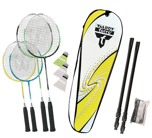 Talbot Torro Set Badm. Family mit Teleskop-Netz, Gelb-Weiß, 449516 für 19,99 EUR