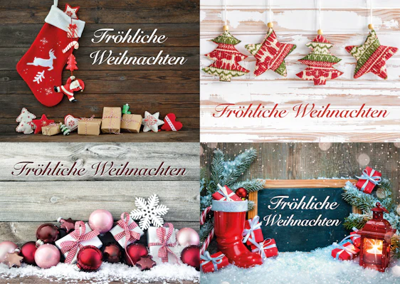 Weihnachtskarten-Set mit 20 Stück Weihnachtspostkarten