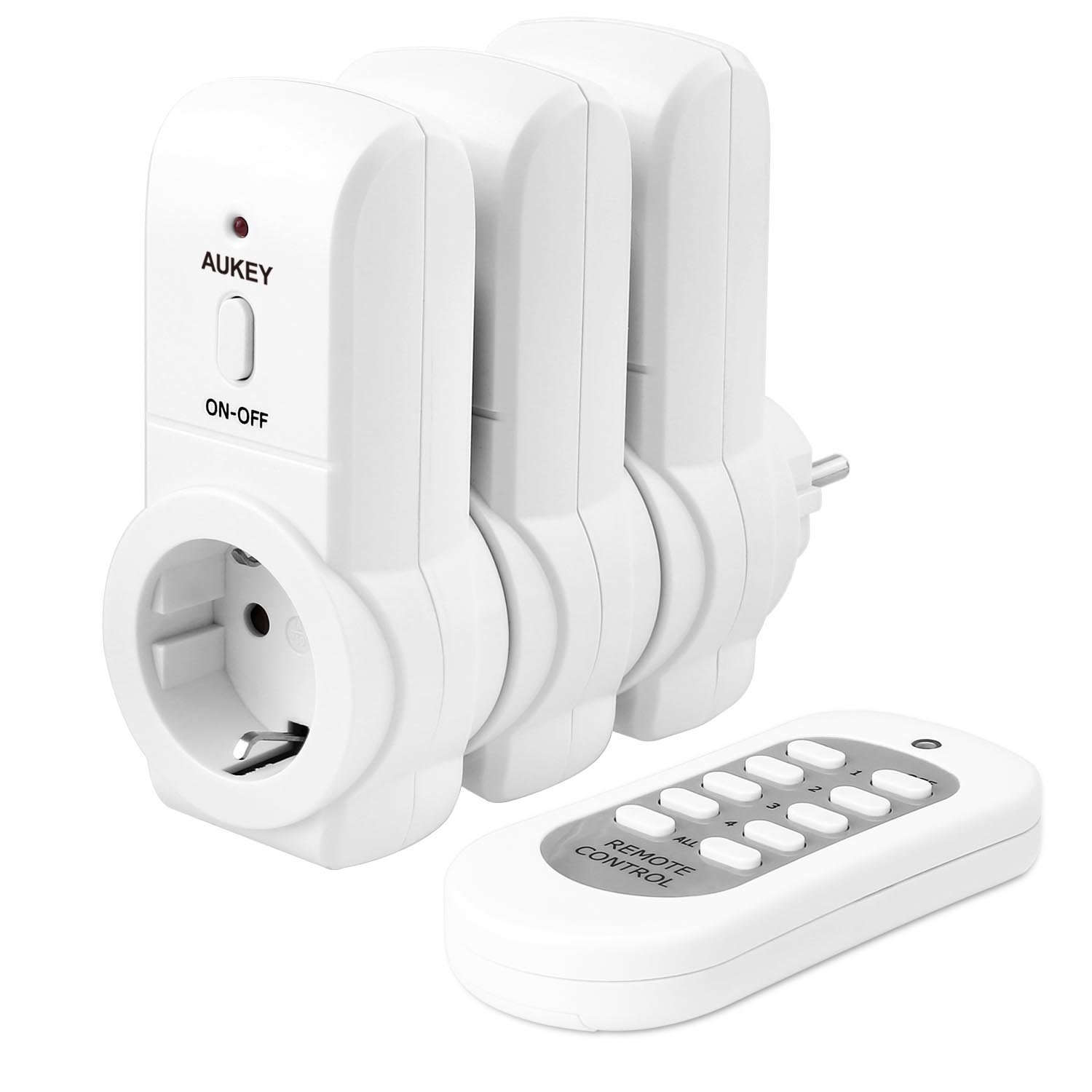 Aukey Wireless Funksteckdose (3 Stecker/1 Fernbedienung) nur 5,99€ statt 19,99€ mit Prime