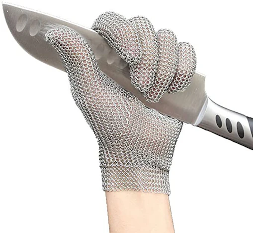 Schnittschutzhandschuhe Küchenhandschuhe aus Edelstahl 5 Handschutz Ebene