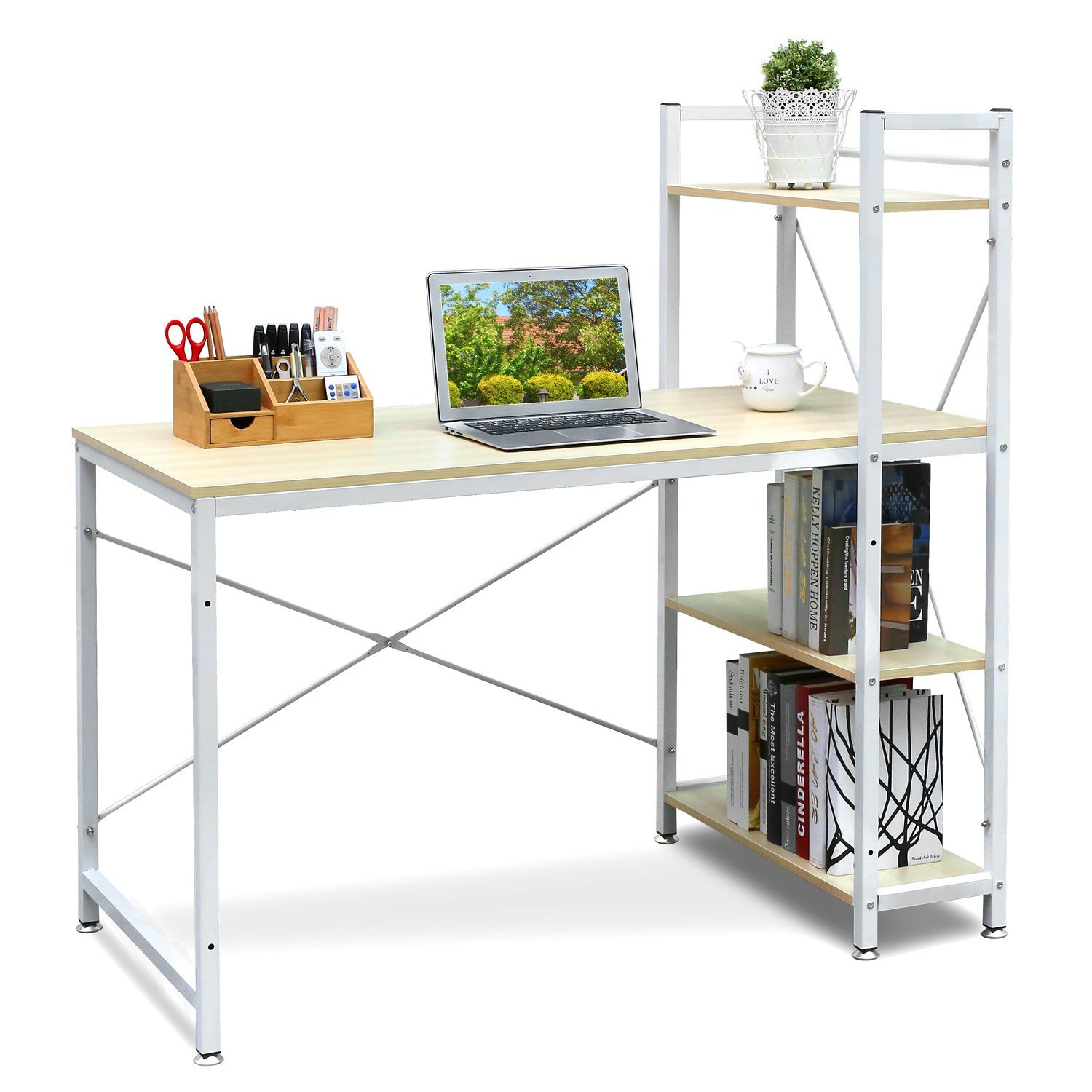 35€ für Computertisch mit Regal，Vergleichbare Modelle kosten um 69.99 Euro.