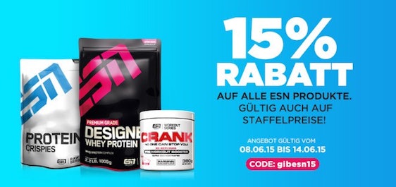 15% auf ESN-Produkte bei Fitmart - Rabatt auf Fitness-Shakes