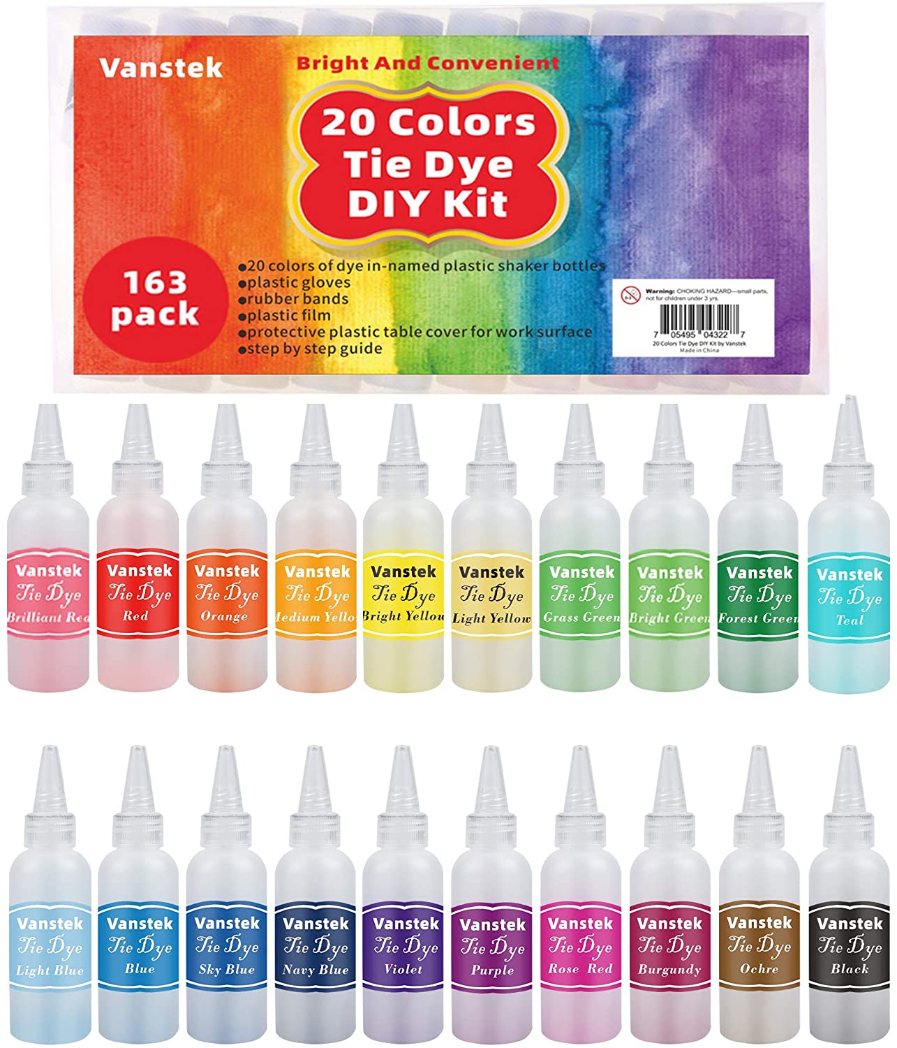 40% Rabatt Vanstek Tie Dye Kit (Stoff-Färben-Set) mit 20 Farben für 11,99€