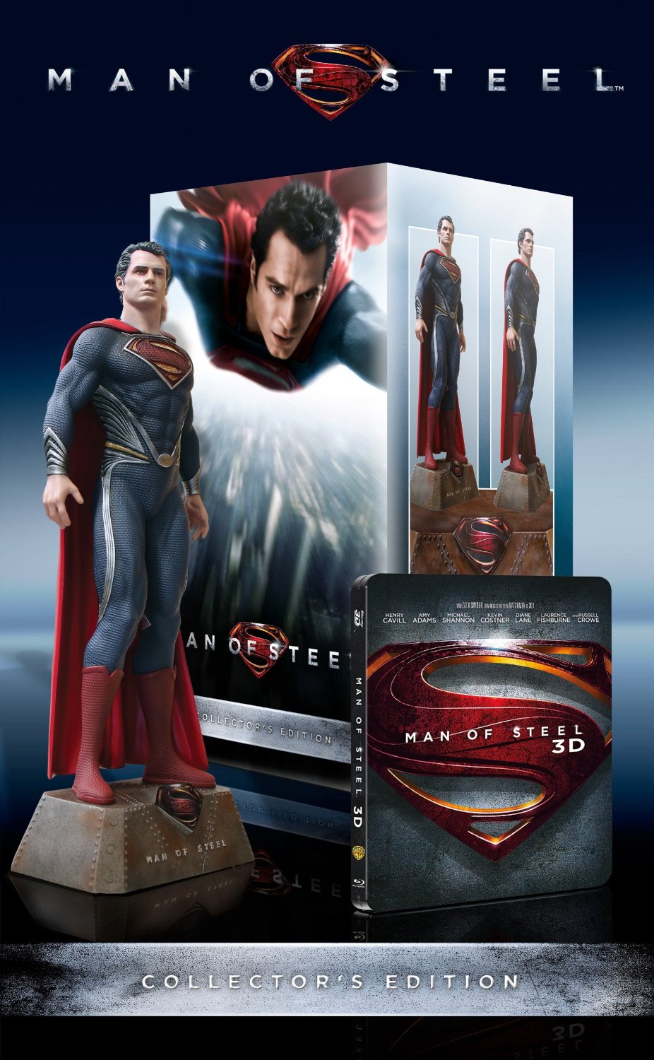 Man of Steel Ultimate Collectors Edition [3D Blu-ray] für 39€ – inkl. 30cm hohe Superman-Figur