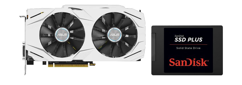 Asus GeForce GTX 1060 Dual O6G + SanDisk SSD Plus 240GB für 255€