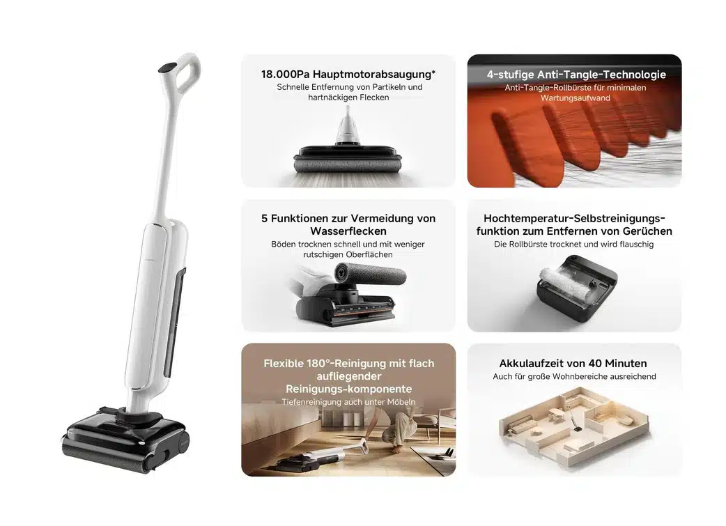Xiaomi Truclean W30 Pro Wet Dry Vacuum Nass-/Trockensauger (18kPa Saugkraft, 180°-Flachlage) für 180,65€ statt 240,62€