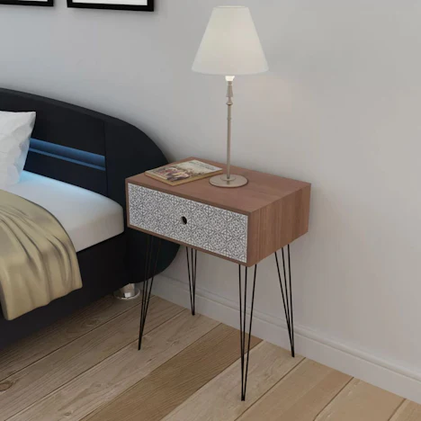 Arichtop vidaXL Nachttisch mit 1 Schublade Rechteckig Braun