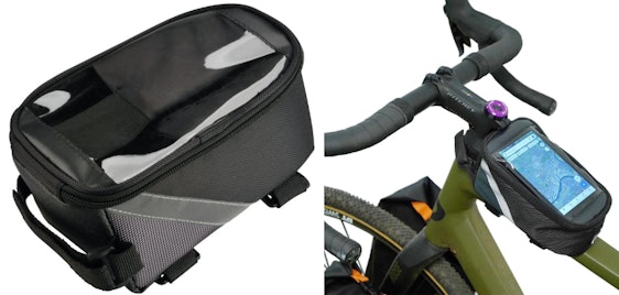 Fischer Oberrohrtasche für 6€ - Handy-Halterung als Navi, 15 x 9,5 cm, Kopfhörerausgang