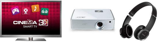 Die Blitzangebote vom 17.02. - 72" 3D Fernseher von LG, Full-HD Beamer von Acer und Creative Bluetooth-Headset
