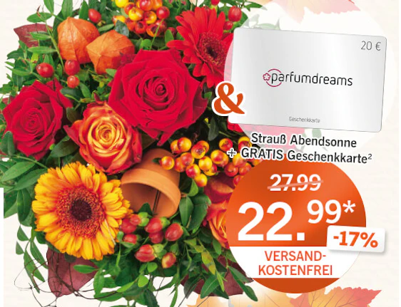 Blumengrüße ab 23€ inkl. 20€ Gutschein für ein Parfüm