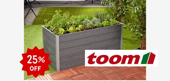 25% toom Aktion auf ausgewählte Hochbeete - versandkostenfrei ab 49€, nur am 9. März
