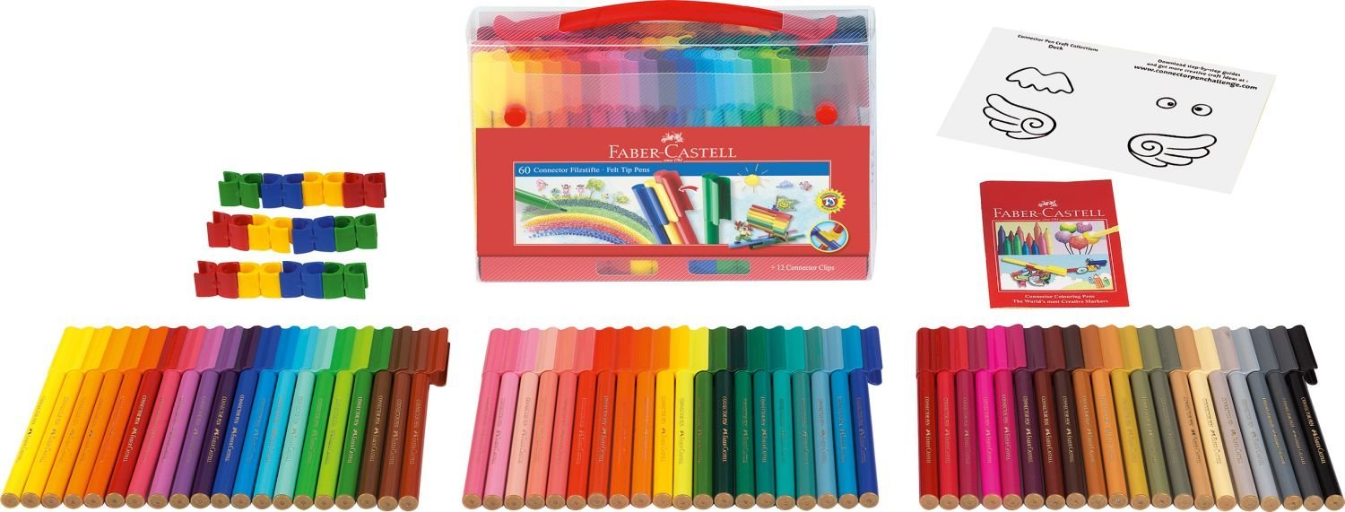 Amazon - Faber-Castell 155560 Filzstift Connector in Koffer, 60-teilig 12 Euro