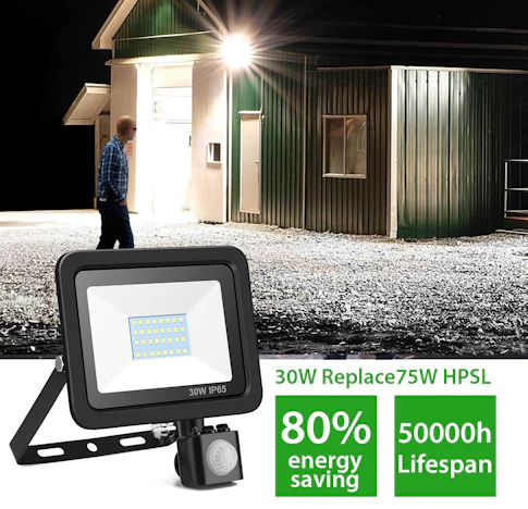 30W LED Strahler mit Bewegungsmelder