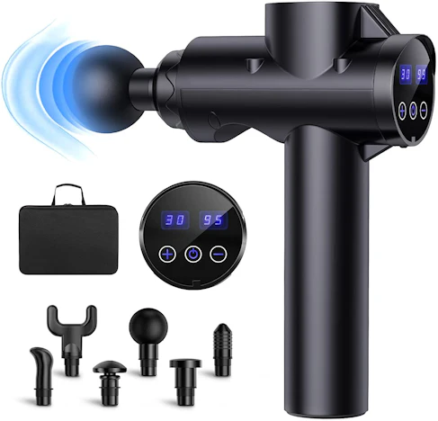 Handmassagegerät mit 30 Geschwindigkeiten 6 Massageköpfen Elektrisches Massage Gun