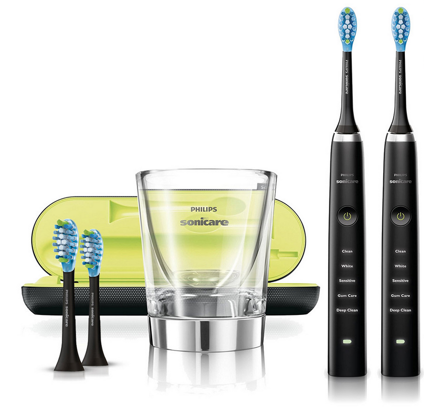 2x Philips Sonicare DiamondClean HX9354/38 für 176€ - 2 Zahnbürsten inkl. Ladeglas und USB-Reiseladeetui