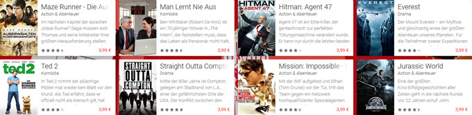 75% Rabatt auf einen Leihfilm der Wahl im Google Play Store