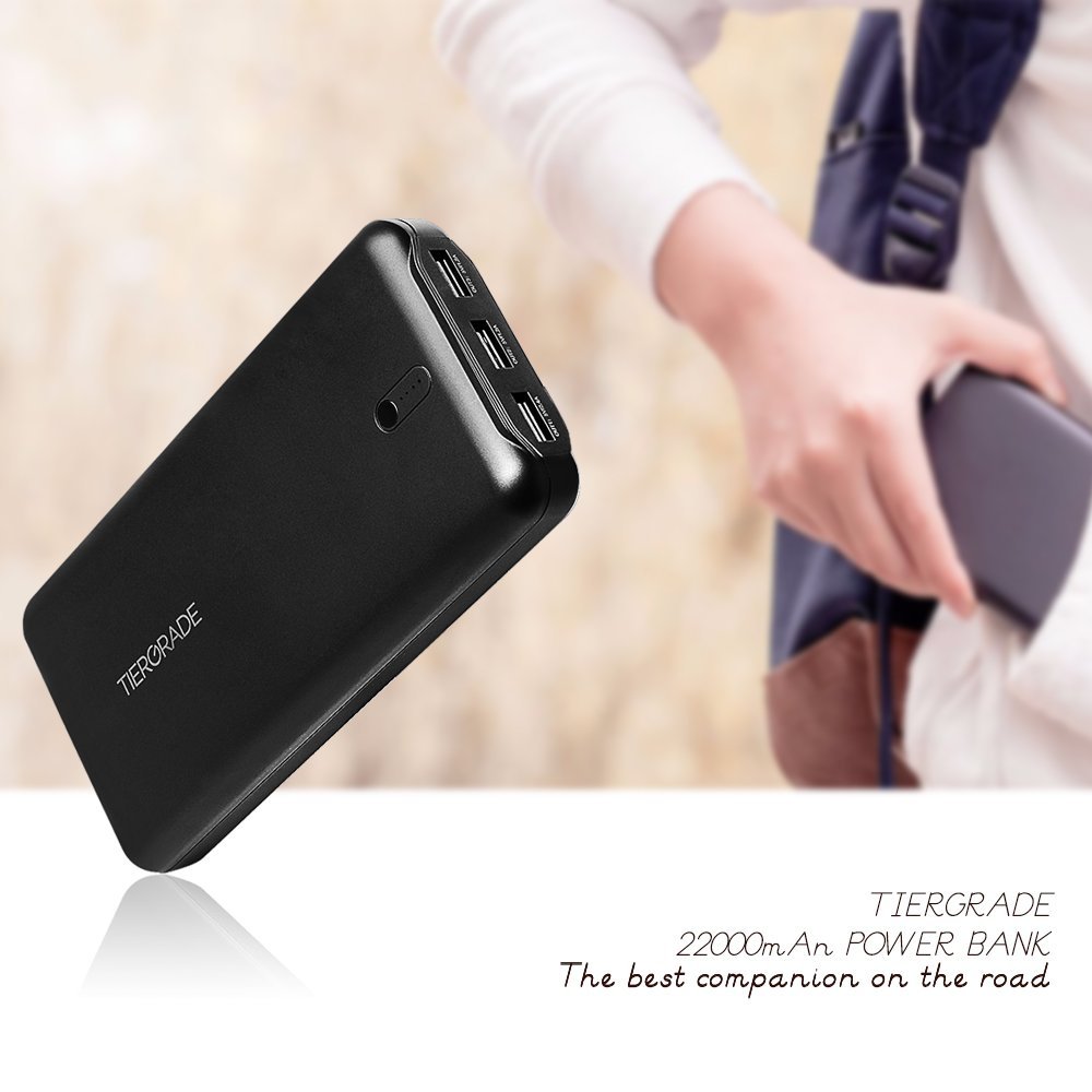 Tiergrade 22000mAh 3 USB Ports Power Bank