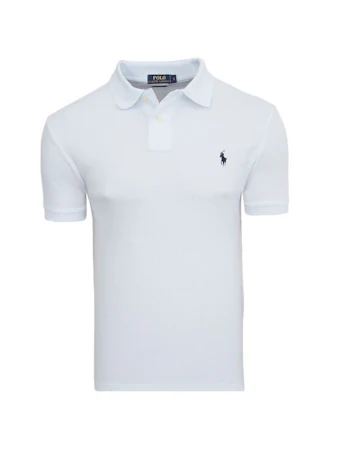Ralph Lauren Poloshirt Custom Fit Weiß Schwarz Navy