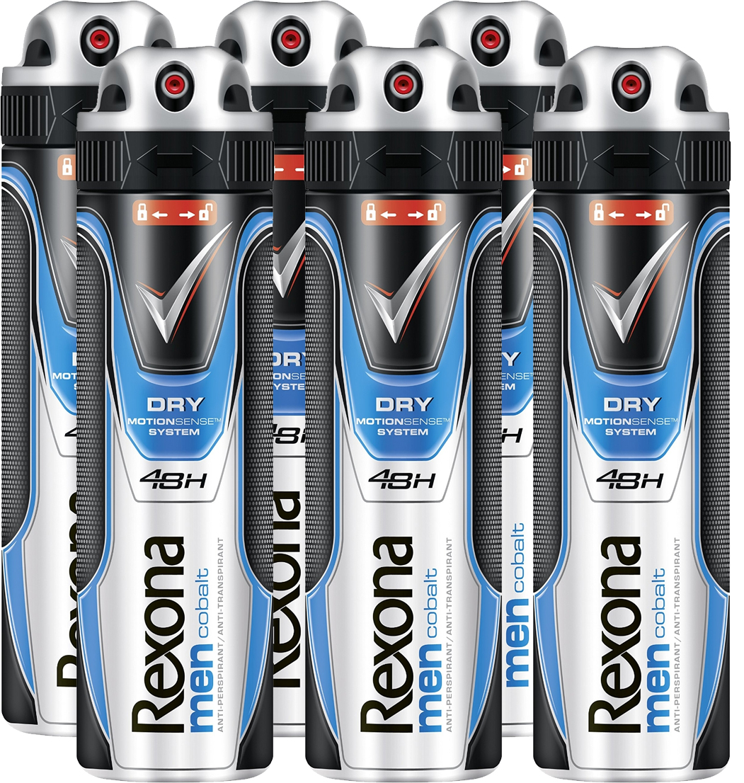 6er Pack Rexona Men Deospray Cobalt Dry Anti-Transpirant für 7,29€