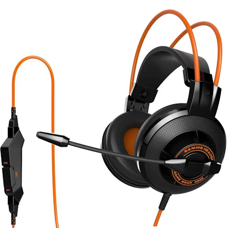 Gaming Headset Kopfhörermit Mikrofon Kabelfernbedienung und Einstallbaren Ohrpolstern