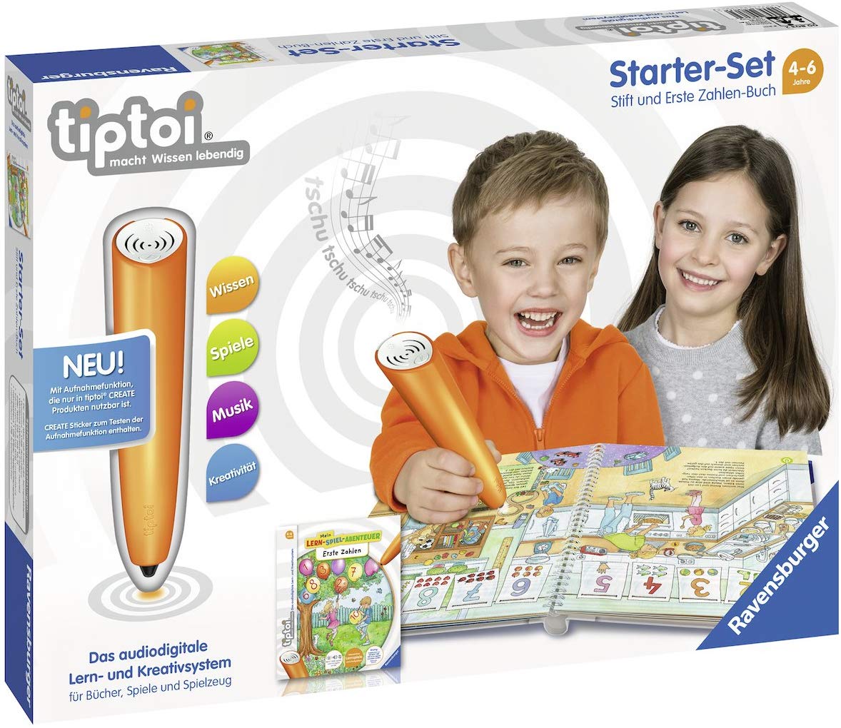 Ravensburger tiptoi Starter-Set Stift und Erste Zahlen-Buch
