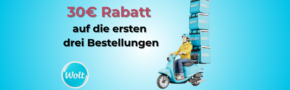 Wolt 🤩🛵 – Bis zu 30€ auf die ersten 3 Bestellungen sparen 