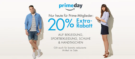 20% Extra-Rabatt auf Bekleidung bei Amazon - nur für Primekunden