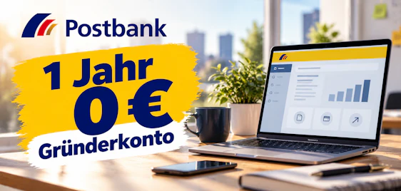 Kostenloses Postbank Gründerkonto 💡 inkl. sevDesk Buchhaltungssoftware inkl. DATEV, weltweit Geld abheben