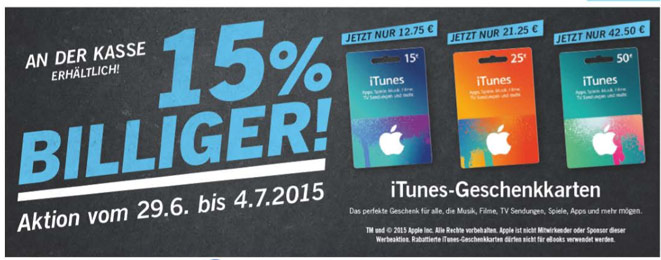 Top 10 Supermarktdeals der KW 26 - z.B. 15% auf iTunes Karten oder Magnum 4er Pack für 1,99€