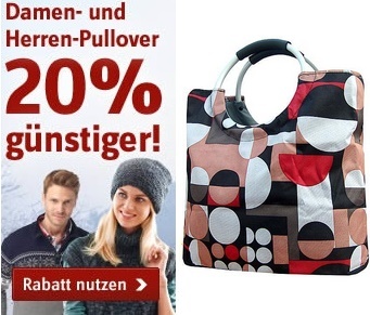 20% Rabatt auf ALLE Damen- und Herren-Pullover + GRATIS Tasche &amp; Versand