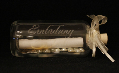 25 stk.Unique Einzigartig kreativ Einladung Flaschenpost Hochzeit Lasergravur