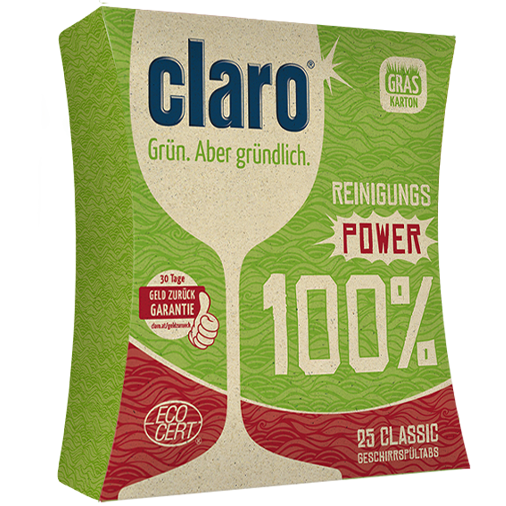 Letzte Chance! Claro 100% Classic Geschirrspültabs kostenlos testen - 25 Stück in einer Packung