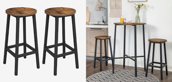 2er-Set Vasagle LBC32X für 32€ - Barhocker mit Stahlgestell, bis 100kg