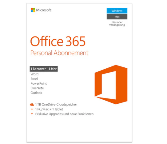 Microsoft Office 365 Personal für 29€