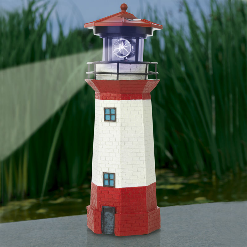 Solar Leuchtturm Strandlicht LED Leuchtfeuer Leuchte Solar maritime Deko Garten