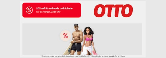 Bis morgen! 20% Rabatt auf Bademode & Schuhe bei Otto - für Damen, Herren und Kinder
