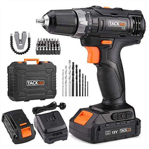 18V Akku-Bohrschrauber / Akkuschrauber + 43-tlg. Zubehör-Set