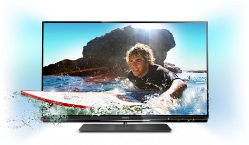 Philips 55PFL6007K/12 140 cm (55 Zoll) Ambilight 3D LED-Backlight-Fernseher, EEK A++ (Full-HD, 400 Hz PMR, DVB-T/C/S2, CI+, WiFi, Smart TV) schwarz