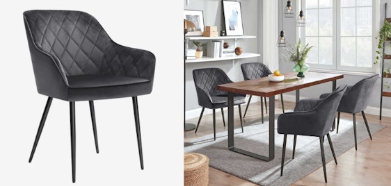 Songmics Polsterstuhl für 53€ - samtbezug, stabile konstruktion, einfache montage