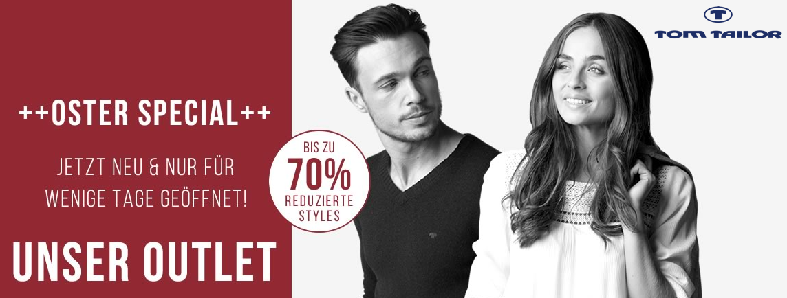 Fashion Outlet bei Tom Tailor – bis zu 70% Rabatt
