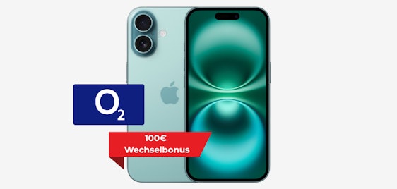 Einmalig 29€ & 100€ Wechselbonus! 🔥 iPhone 16 im o2-Unlimited-Tarif für 34,99€/Monat