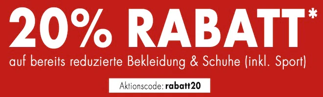 karstadt 20 prozent